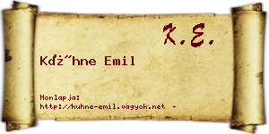 Kühne Emil névjegykártya
